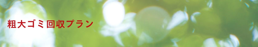 大型不用品、粗大ゴミ回収プラン粗大ごみ回収・処分プラン